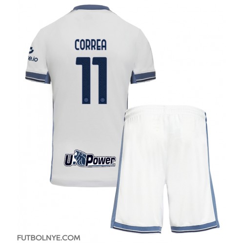 Camiseta Inter Milan Joaquin Correa #11 Visitante Equipación para niños 2024-25 manga corta (+ pantalones cortos)